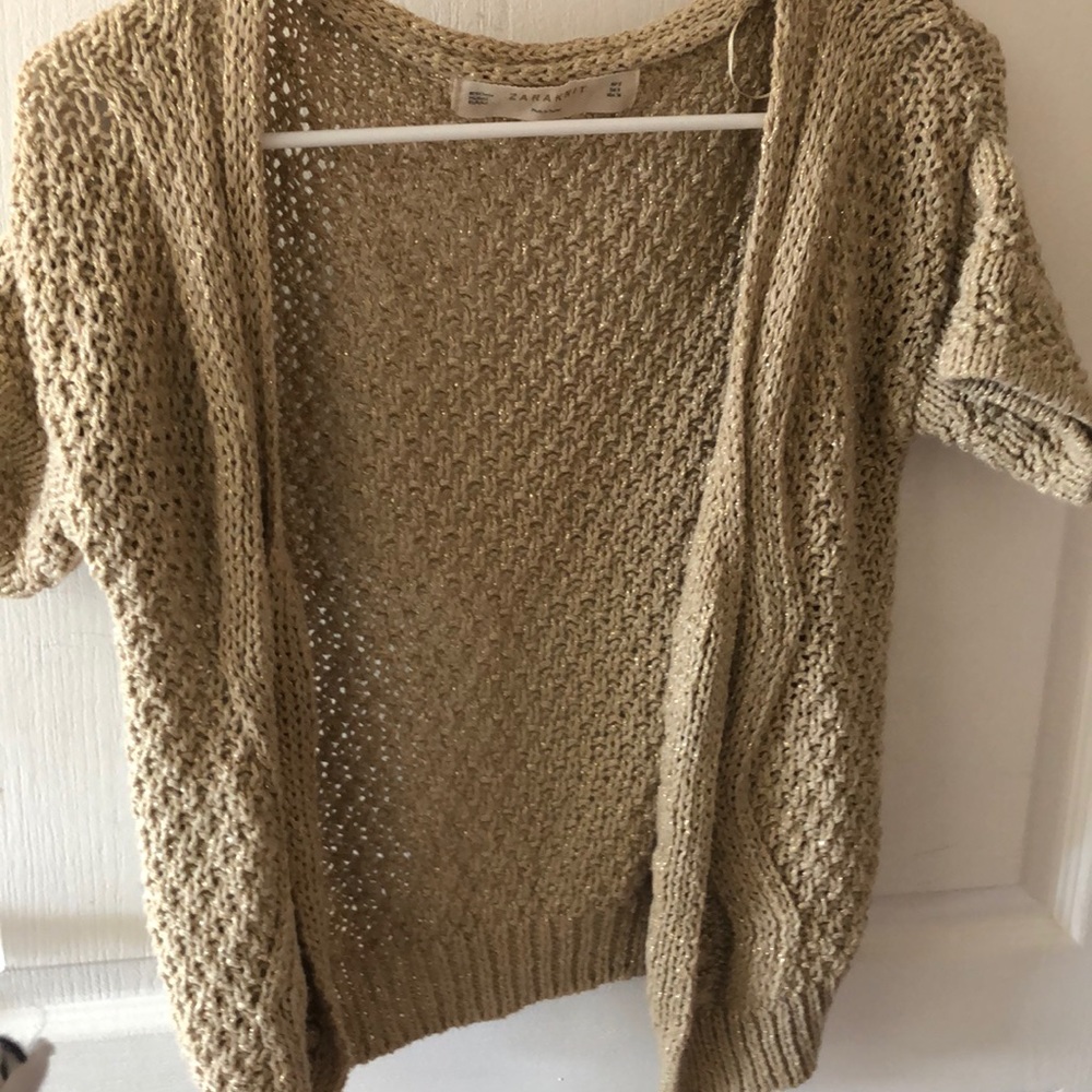 zara knit golden sweater